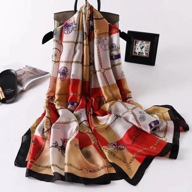 New Women Autumn Winter Fashion Silk Scarf Shawl Beach Headband Female Casual Wear Beach Friendly Spring Silk Scarf