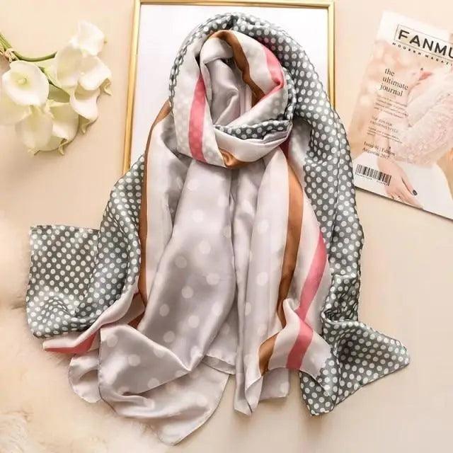 New Women Autumn Winter Fashion Silk Scarf Shawl Beach Headband Female Casual Wear Beach Friendly Spring Silk Scarf