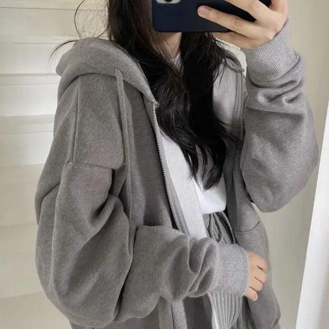 New 2021 Women Hoodie Korean Version Loose Thin Long Oversized Sweatshirts Women Pink Womens Sweatshirt With A Hood Hoodies - Treko - Casual Tracksuit, Cool Fashion, Cool Hoodies, Female Fashion, Hoodies, Jaket Hoodies, Loose Hoodies, Luxury Hoodies, Modern Hoodies, Multi Pockets Hoodies, New Hoodies, Stylish Hoodies, Women fashion, Women Hoodies- Stevvex.com