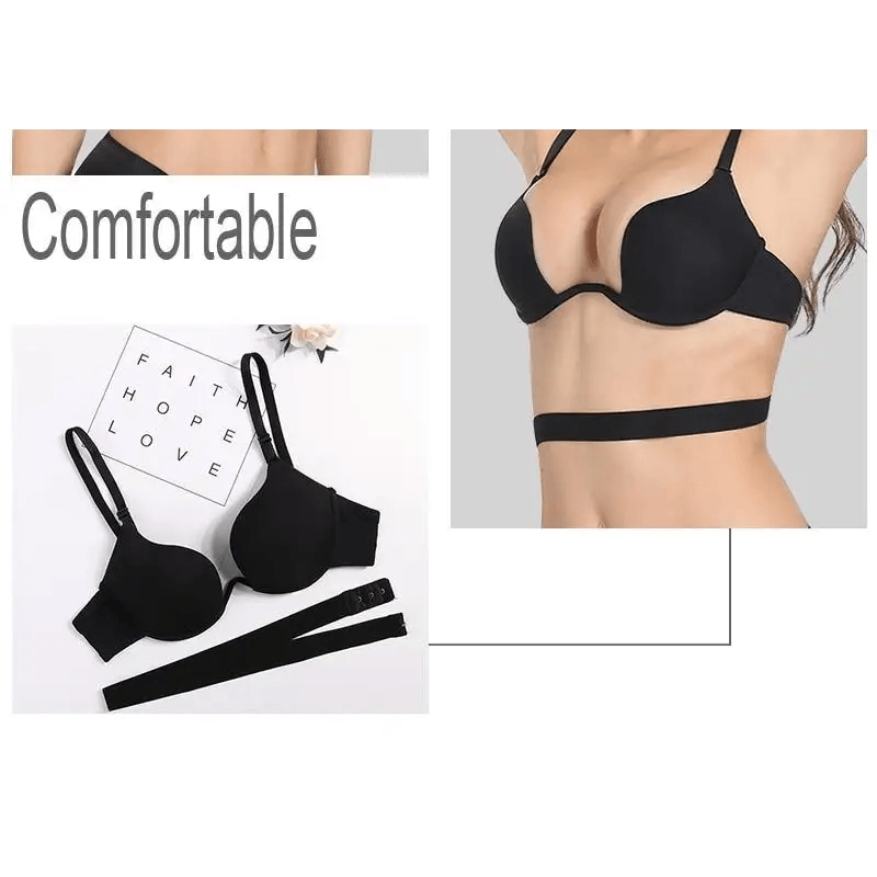 New Women Lingerie U Backless Bras Underwear Deep U Low Cut Push Up Bra Female Breathable Bra - ALU93169RST