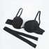 New Women Lingerie U Backless Bras Underwear Deep U Low Cut Push Up Bra Female Breathable Bra - Black / 38A