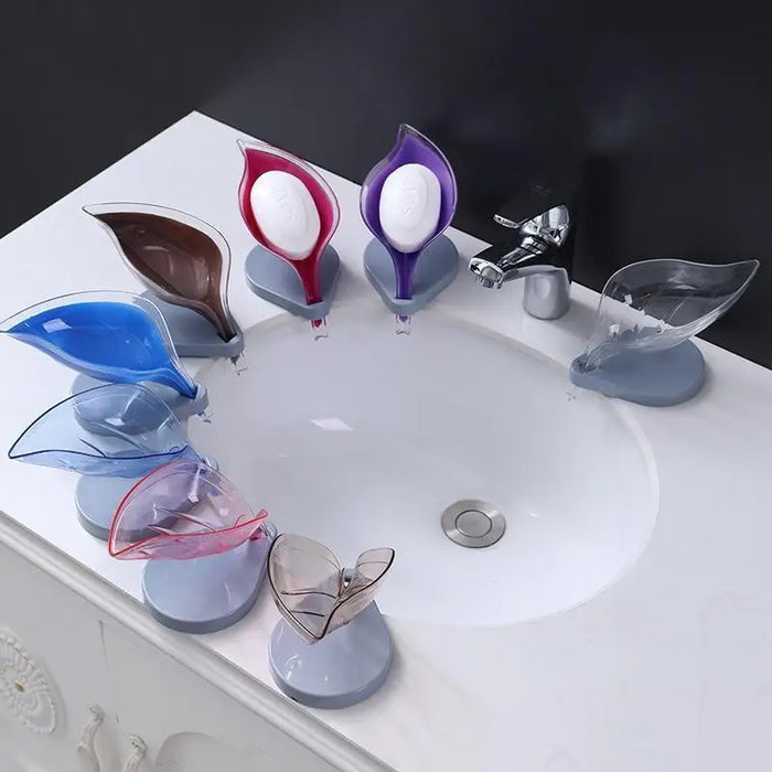 Non - slip leaf Shape Soap Box Bathroom Soap Holder Dish Storage Plate Tray Soap Holder Case Kitchen Supplies Bathroom