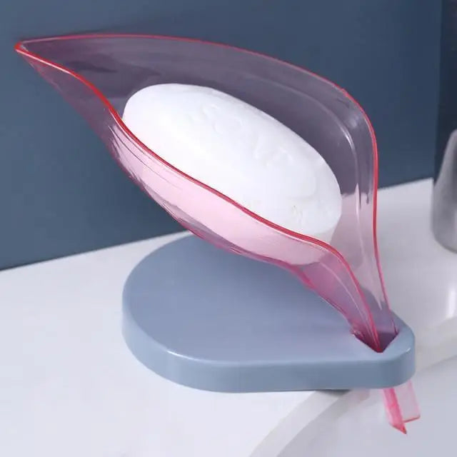 Non - slip leaf Shape Soap Box Bathroom Soap Holder Dish Storage Plate Tray Soap Holder Case Kitchen Supplies Bathroom