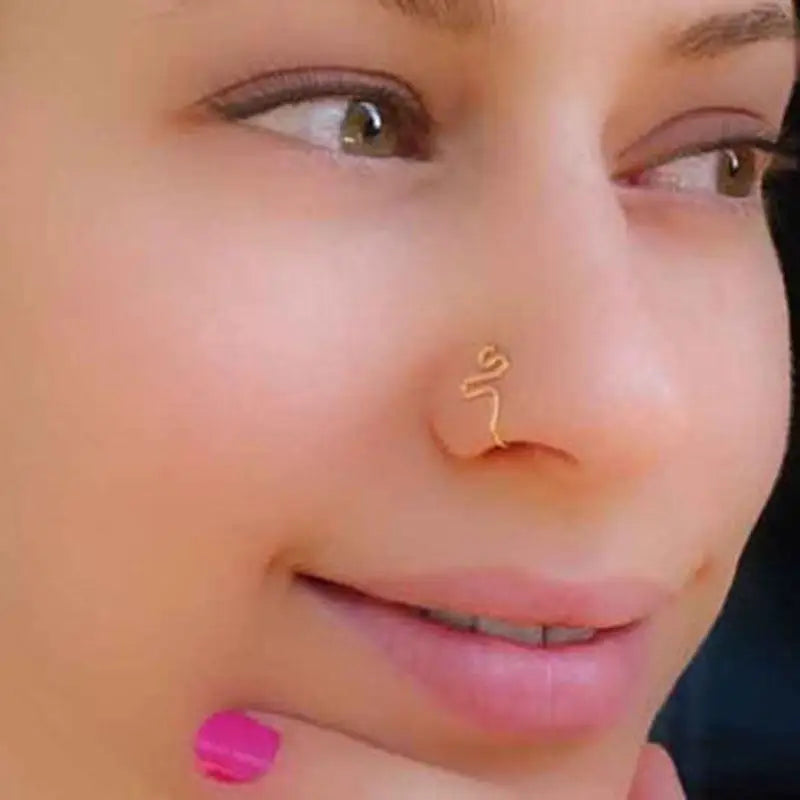 Original Copper Wire Spiral Fake Piercing Nose Ring 2021 Punk Gold Silver Color Clip Nose Ring Also Can Be Ear Clip Cuff Bijoux - ALLURELATION - 556, Antique Jewelry, Jewelry for casual outfit, jewelry in demand, Nose Ring, Nose Ring hoop - Stevvex.com