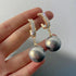 Oversized White Pearl Drop Earrings for Women And Girl Trendy Golden Round Pearl Wedding Earrings Jewelry Gift