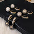 Oversized White Pearl Drop Earrings for Women And Girl Trendy Golden Round Pearl Wedding Earrings Jewelry Gift