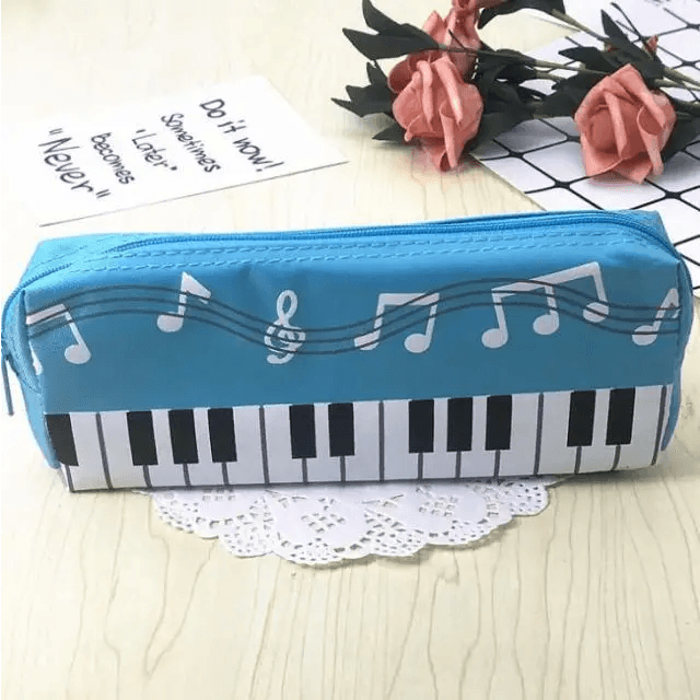 Piano Music Notes Keyboard Pencil Case Large Capacity Pencil Bags Cool Print Stationery Office School Cute Pencil Cases