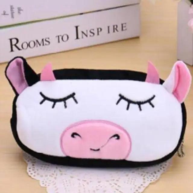 Pink Students Pencil Case Colorful Cartoon Pen Bag With Zipper For Girls Boys School Stationery Organizer Cosmetic Bag