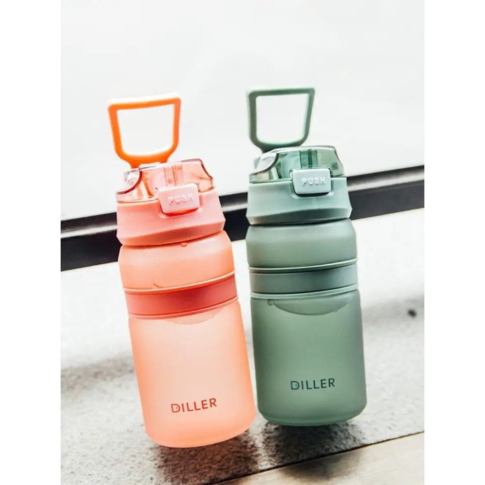 Portable 6 Colors Tritan Material Water Bottle With Straw Outdoor Sport Fitness Drinking Bottles Durable Plastic Bottle