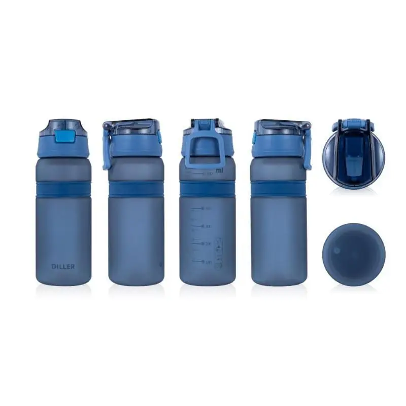 Portable 6 Colors Tritan Material Water Bottle With Straw Outdoor Sport Fitness Drinking Bottles Durable Plastic Bottle