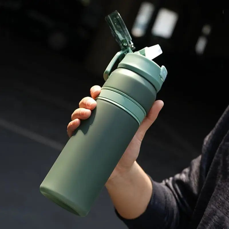 Portable 6 Colors Tritan Material Water Bottle With Straw Outdoor Sport Fitness Drinking Bottles Durable Plastic Bottle