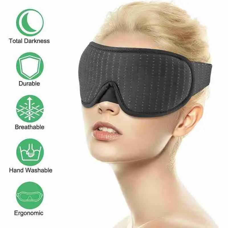 Portable Black Block Light Eye Soft Comfortable Eye Cover For Travel/Light Sleepers/Meditation Elastic Silk Sleep Eye