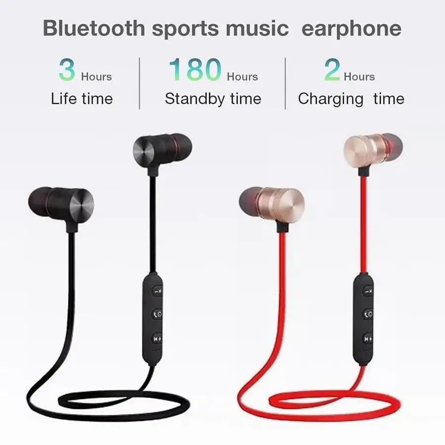 Portable Magnetic Sport Bluetooth Wireless Stereo Earphones For Workout Gym Noise Cancelling Earphones - STIL9485XCVYY