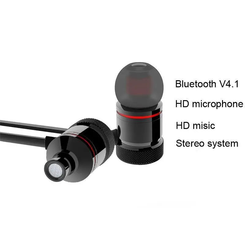 Portable Magnetic Sport Bluetooth Wireless Stereo Earphones For Workout Gym Noise Cancelling Earphones - STIL9485XCVYY