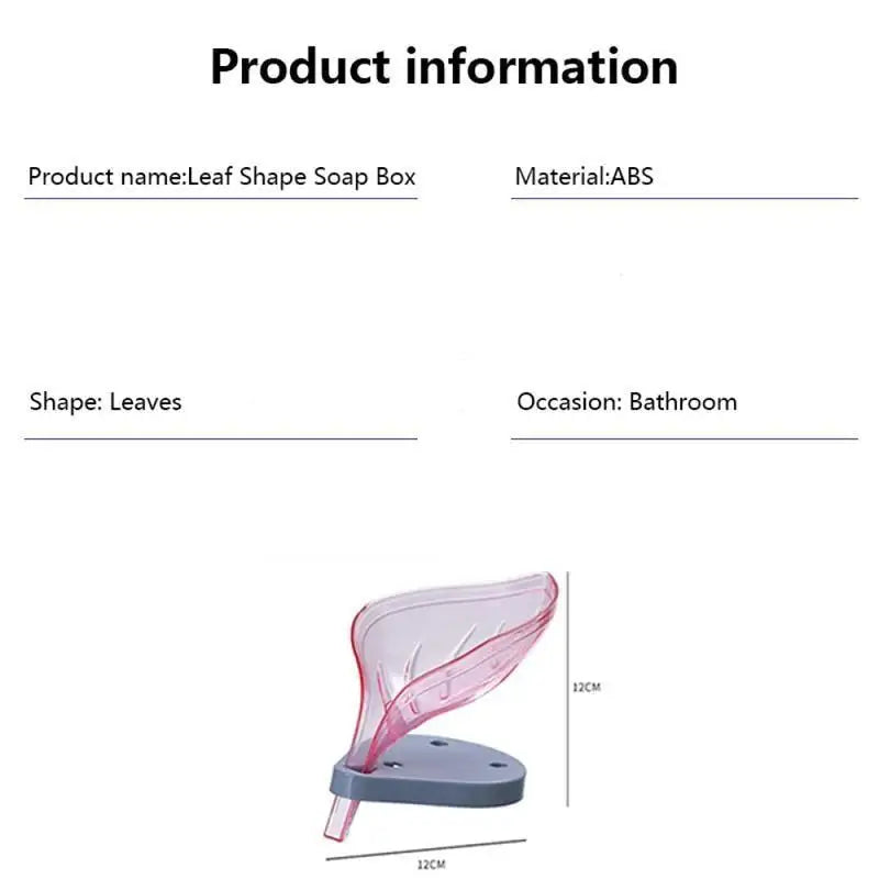 Portable Soap Dish Leaf Shape Soap Holder Leaf Shaped Soap Box Soap Dish For Bathroom Suction Cup Bathroom Storage