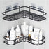 Premium Quality Bathroom Kitchen Punch Corner Frame Shower Shelf Wrought Iron Shampoo Storage Rack Holder with Suction