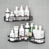 Premium Quality Bathroom Kitchen Punch Corner Frame Shower Shelf Wrought Iron Shampoo Storage Rack Holder with Suction