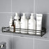 Premium Quality Bathroom Kitchen Punch Corner Frame Shower Shelf Wrought Iron Shampoo Storage Rack Holder with Suction