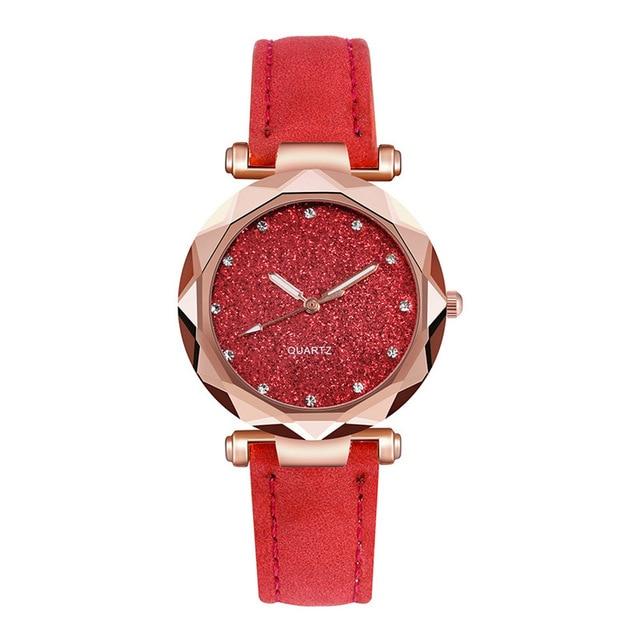 Women's Causal Watch With Leather Belts And Sandblasted Background Luxury Wristwatch  Excellent Design Perfect Gift