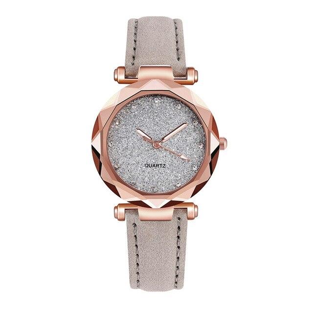 Women's Causal Watch With Leather Belts And Sandblasted Background Luxury Wristwatch  Excellent Design Perfect Gift