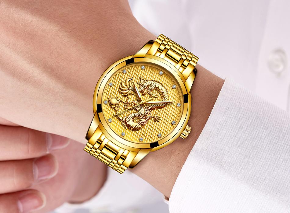 Men's Waterproof  Watch With 3D Dragon Design Excellent Look Perfect Gift For Your Man