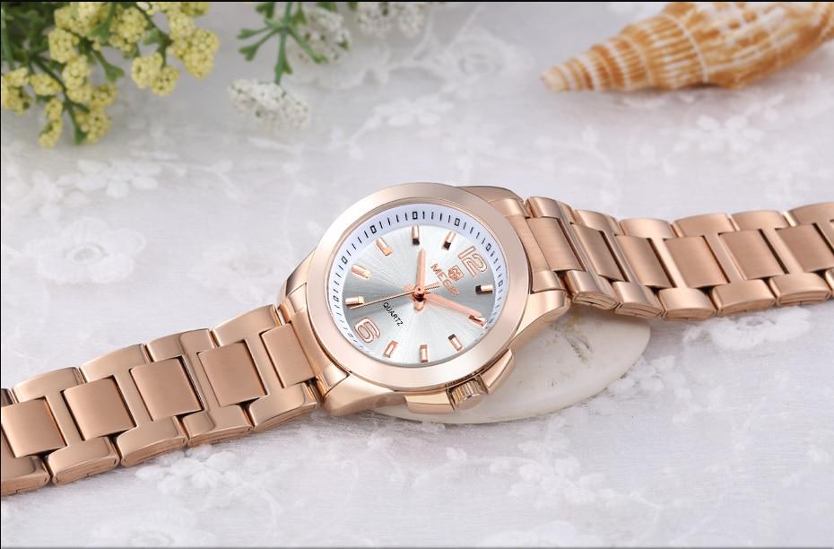 Luxury Gold Rose Women Watches Elegant Modern Waterproof Analog Wristwatch Stylish Design For Womens