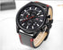 Brown Luxury Mens Watches Strong Leather Strap Modern Design Waterproof Multifunctional Business Wrist Watch