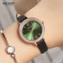 Luxury Green Fashion Womens Watch Classic Quartz Round Wrist Watch Business Style For Women