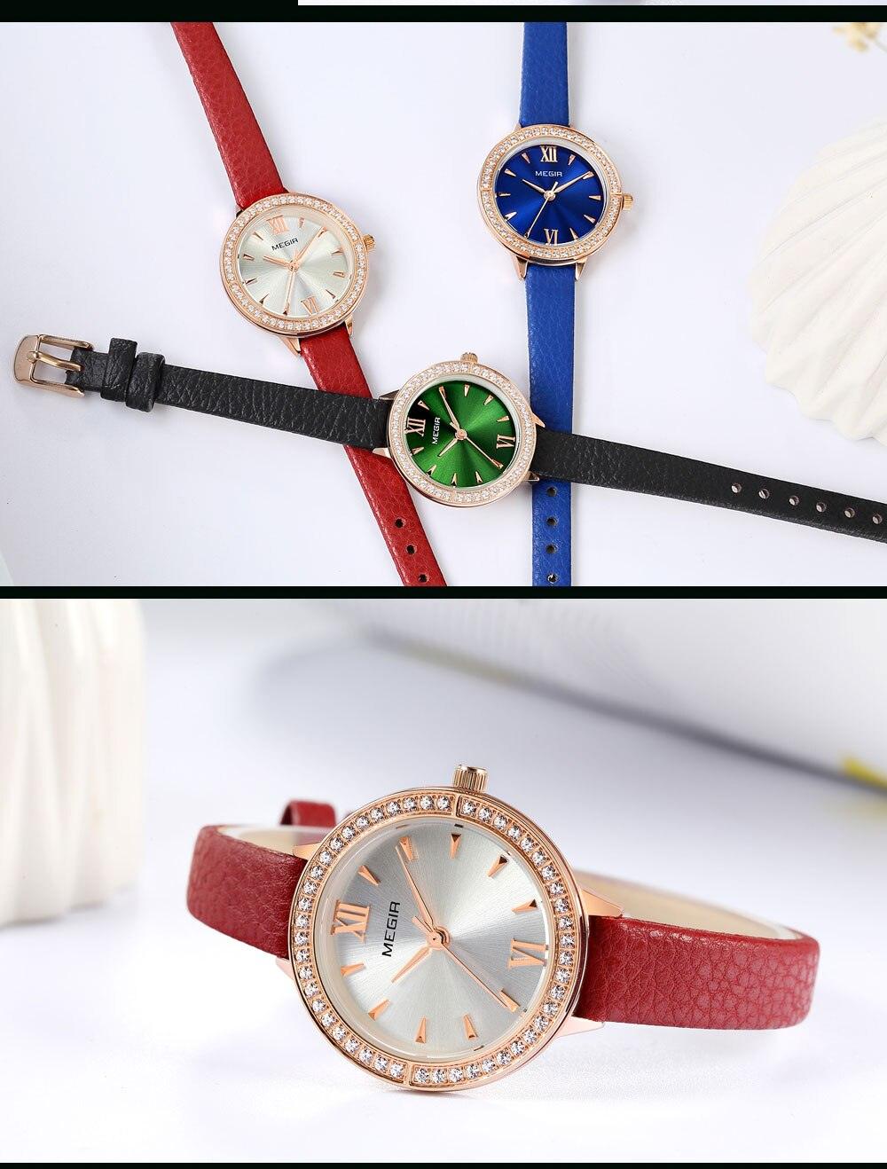 Luxury Green Fashion Womens Watch Classic Quartz Round Wrist Watch Business Style For Women