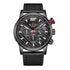 Mens Waterproof Sport Watch With Chronometers Day View And Cross-Matte Background Modern Man Watch