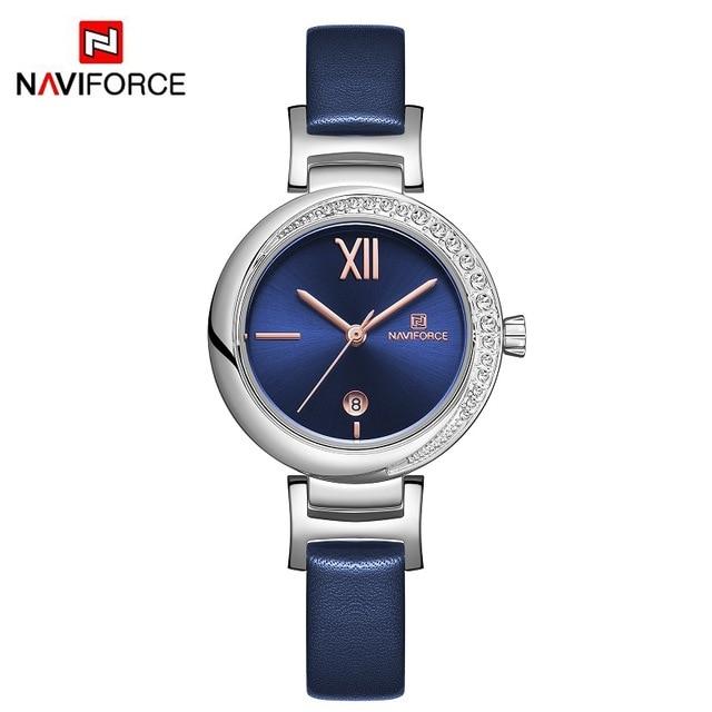 Women's Modern Wrist Watch With  Leather Belt Steel Case With Shining Background And Zircons On Dial Perfect Gift For Her