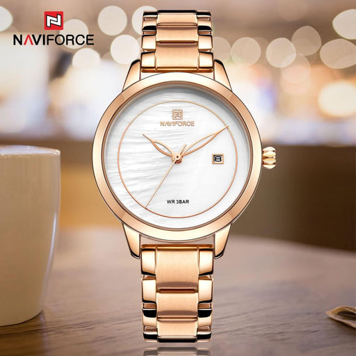 Women's Luxury Waterproof Stainless Steel Modern Watch With Marble Pattern Background