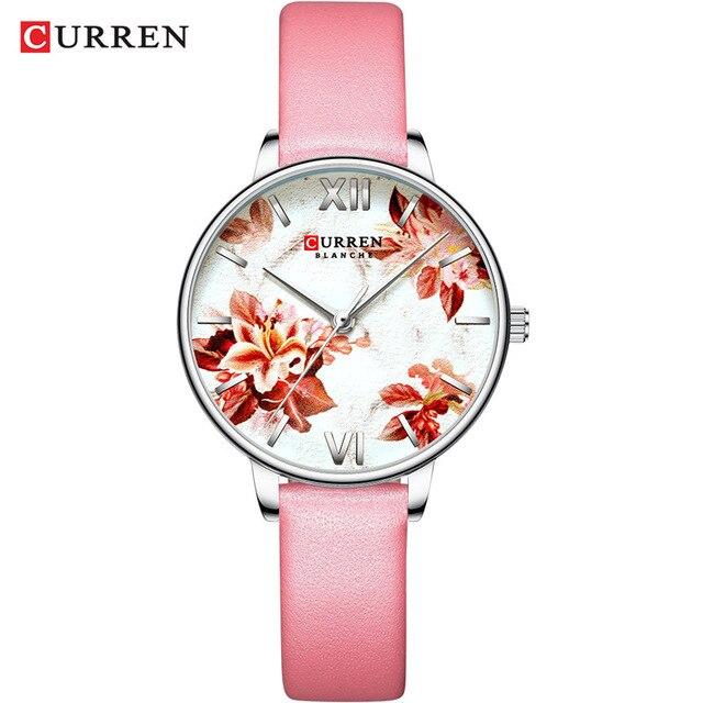 Womens Watches With Decoupage Flower Patterns And Details Of Large Roman Numbers