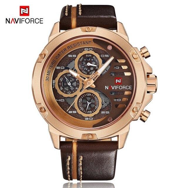 Men's  Sports Waterproof Watch With Chronometers And Leather Belt Multifunction Wristwatch Unique Design Perfect Gift