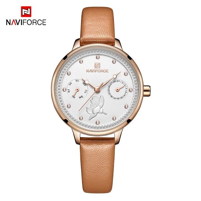 Stylish Womens Elegant With Double Zircon And Two Chronometer Day And Date Luxury Watch