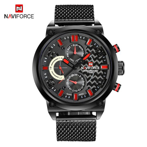 Men's Multifunction Analog Quartz Watches Waterproof Wrist Watch With Stainless Steel Mesh Band Excellent Design Perfect Gift