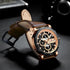 Water Resistant Sport Chronograph Watch  Multifunction Leather Belt Quartz Wrist Watches Excellent Design Perfect Gift