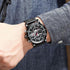 Water Resistant Sport Chronograph Watch  Multifunction Leather Belt Quartz Wrist Watches Excellent Design Perfect Gift