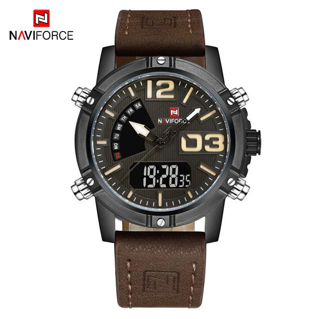 Men's Multifunction Digital Analog Waterproof Watch With Alarm And Automatic Time Zones Unique Design Excellent Gift