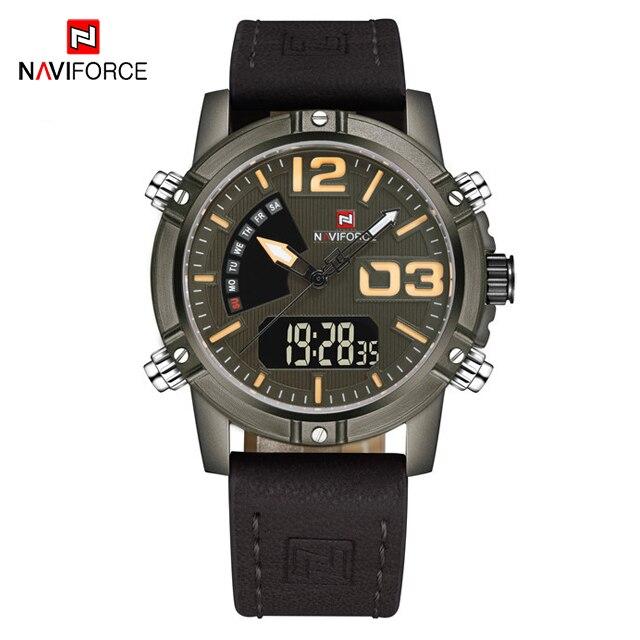 Men's Multifunction Digital Analog Waterproof Watch With Alarm And Automatic Time Zones Unique Design Excellent Gift