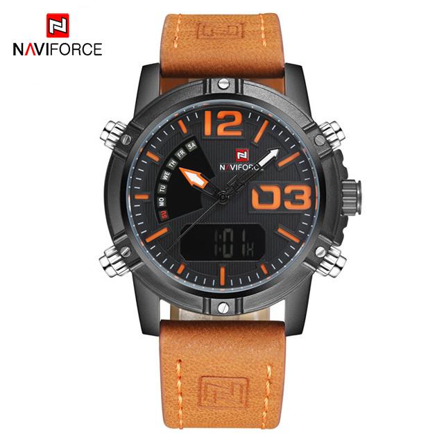 Men's Multifunction Digital Analog Waterproof Watch With Alarm And Automatic Time Zones Unique Design Excellent Gift