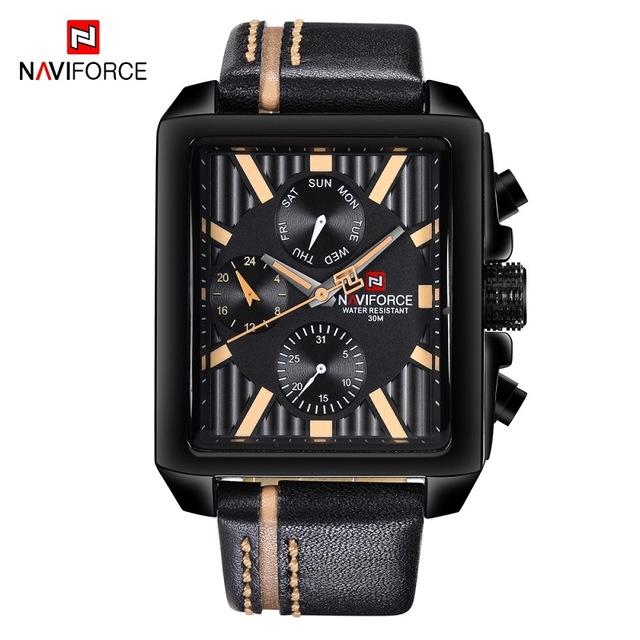 Men's Waterproof Watch With Leather Belt And Chronometers  Retro Style Unique Shape Excellent Gift