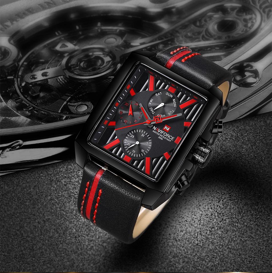 Men's Waterproof Watch With Leather Belt And Chronometers  Retro Style Unique Shape Excellent Gift