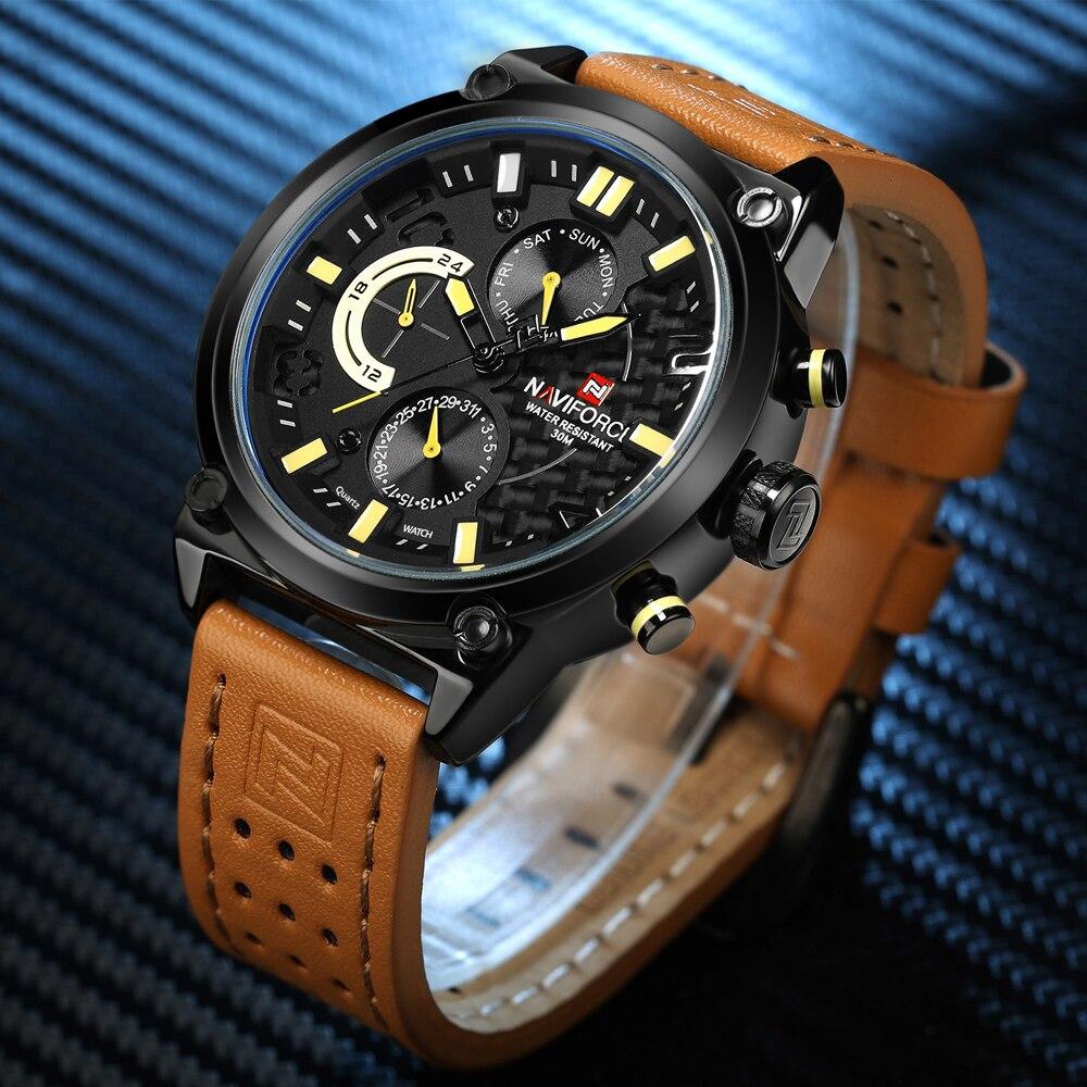 Luxury Men Sports Watches Waterproof Wristwatch Fluorescent Hands Unique Design Excellent Gift