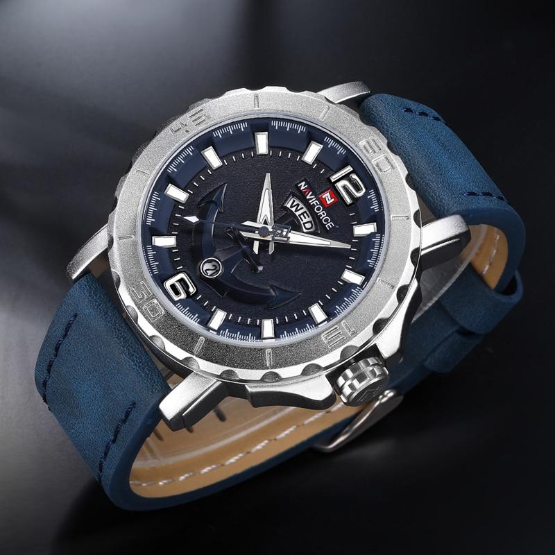 Men's Waterproof Watch With Anchor Detail and Fluorescent Hands Excellent Design Luxury Perfect Gift