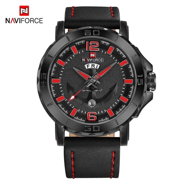 Men's Waterproof Watch With Anchor Detail and Fluorescent Hands Excellent Design Luxury Perfect Gift