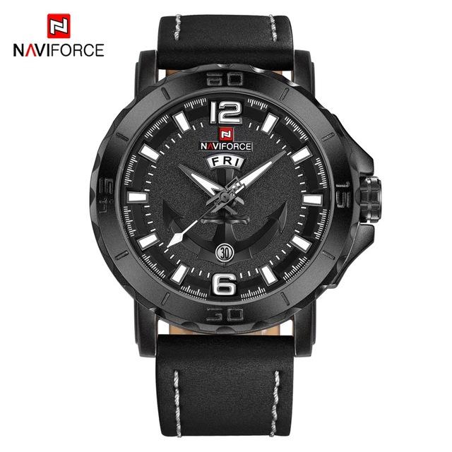 Men's Waterproof Watch With Anchor Detail and Fluorescent Hands Excellent Design Luxury Perfect Gift