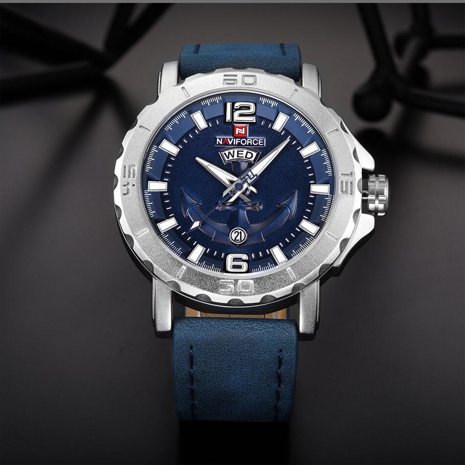 Men's Waterproof Watch With Anchor Detail and Fluorescent Hands Excellent Design Luxury Perfect Gift