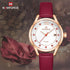 Women's Elegant  Watch With Leather  Belt And Metal Case Waterproof Wristwatch Excellent Design Perfect Gift