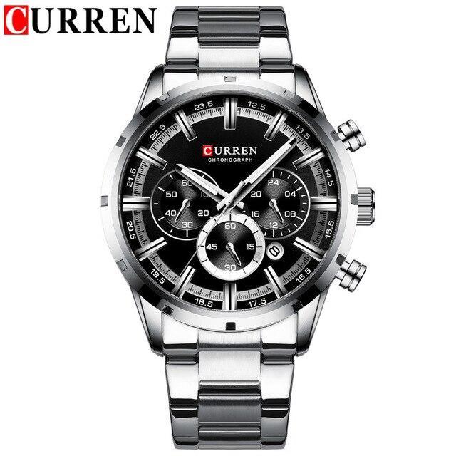 Men's Sports  Waterproof Stainless Steel Watch With Chronometers And Special Date Display Unique Design Perfect Gift